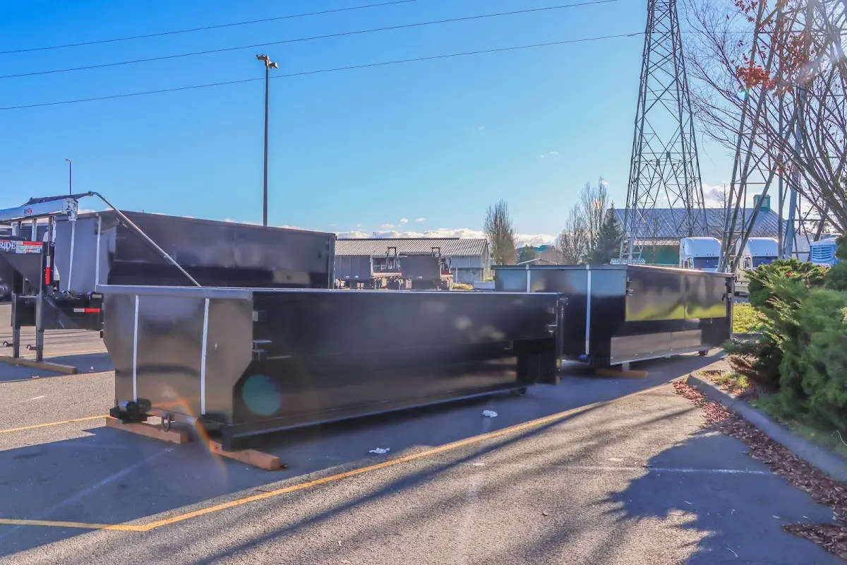 Roll-off dumpster ready for waste disposal at job site for Cleanout Dumpster Rental in Tolland